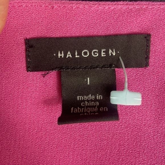 Halogen Sleeveless Wrap Front Peplum Pink Top - Picture 8 of 8